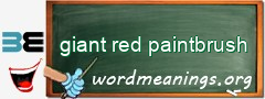 WordMeaning blackboard for giant red paintbrush